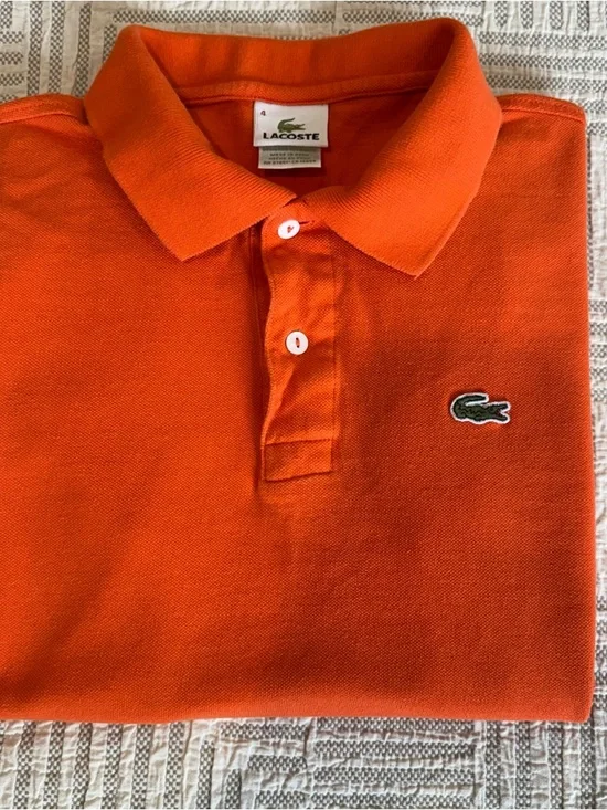 🧡 Lacoste Orange Polo Shirt – Size 4 (Made in France) 🧡 - Picture 8 of 8